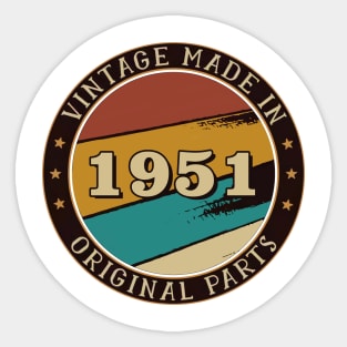 Vintage Made In 1951 Original Parts Sticker